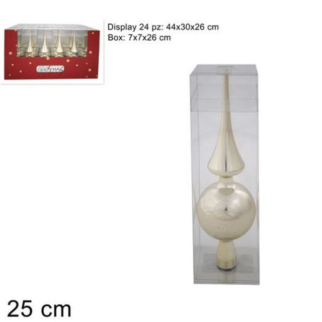 Κορυφή Στολίδι Δέντρου από Πλαστικό Μπεζ 25cm Welkhome