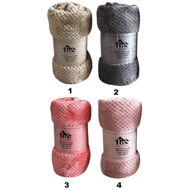 Κουβέρτα Διπλή 200x220cm Fleece Pop Corn TnS 39-950-2146