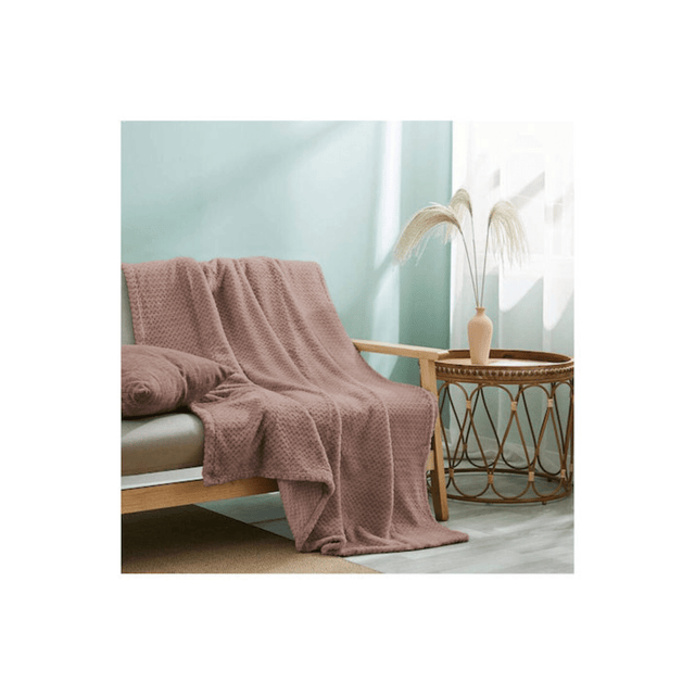 Κουβέρτα Μονή 150x220cm Βελουτέ Fleece Pop Corn Κοραλί TnS 39-950-2145