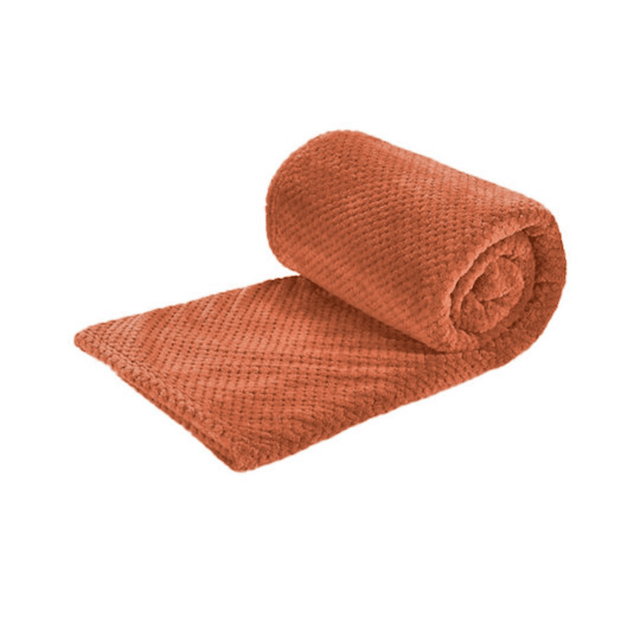 Κουβέρτα Μονή 150x220cm Βελουτέ Fleece Pop Corn Κοραλί TnS 39-950-2145