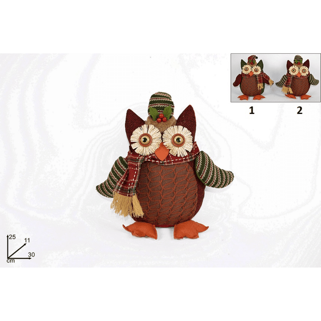 Κουκουβάγια Διακοσμητική Χριστουγεννιάτικη 30x25x11cm Welkhome