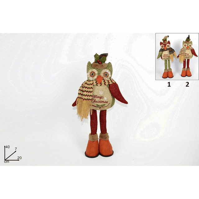 Κουκουβάγια Διακοσμητική Χριστουγεννιάτικη 40x20x7cm Welkhome