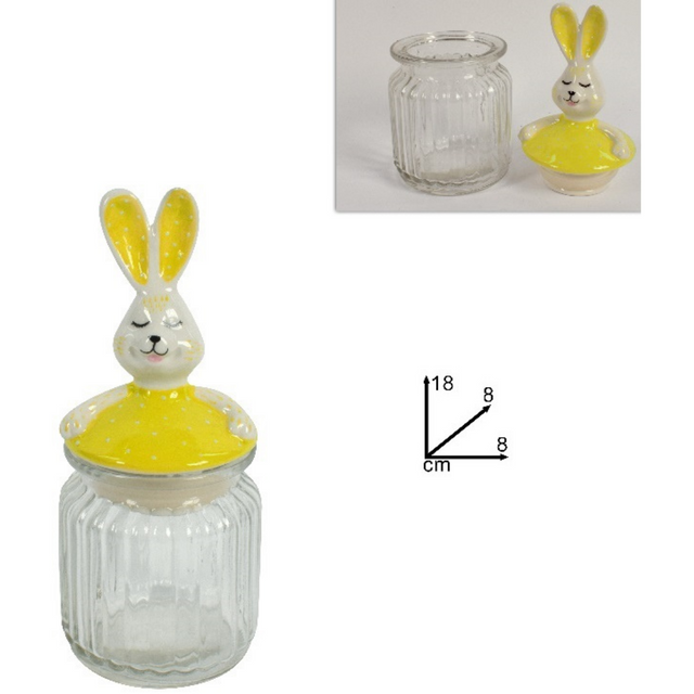 Λαγός Βάζο Γύαλινο 18x8x8cm Art.GI009745 Welkhome