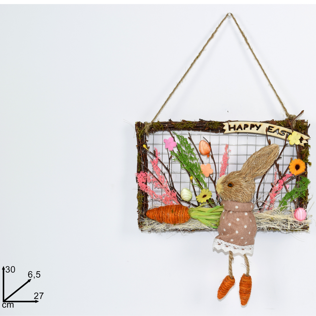 Λαγός Κρεμαστό Διακοσμητικό 30x27x6,5cm Art.MI006311 Welkhome