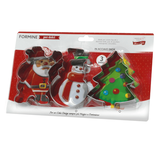 Κουπ Πατ Ζαχαροπλαστικής Χριστουγεννιάτικα Μεταλλικά Σετ 3Τεμ General Trade