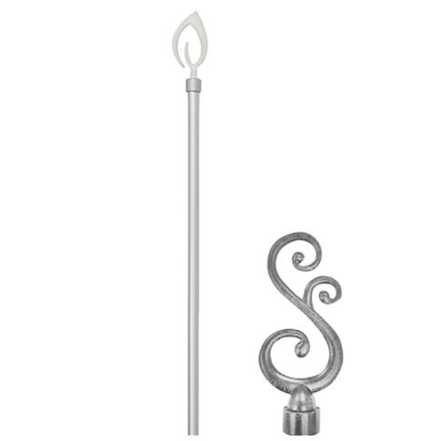 Κουρτινόξυλο Πτυσσόμενο Μεταλλικό μονό 120-210εκ. Ασημί TnS 09-950-0449