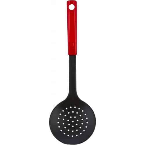 Κουτάλα Πλαστική Τρυπητή Άκαυστη Κόκκινη 32cm TnS 03-800-1543 - Γκρί