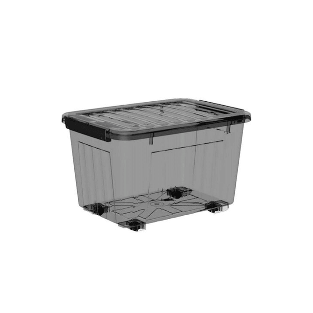 Κουτί Αποθήκευσης 95Lit Πλαστικό με Ρόδες και Καπάκι Διάφανο 62x45.5x39.5cm TnS 32-950-1324