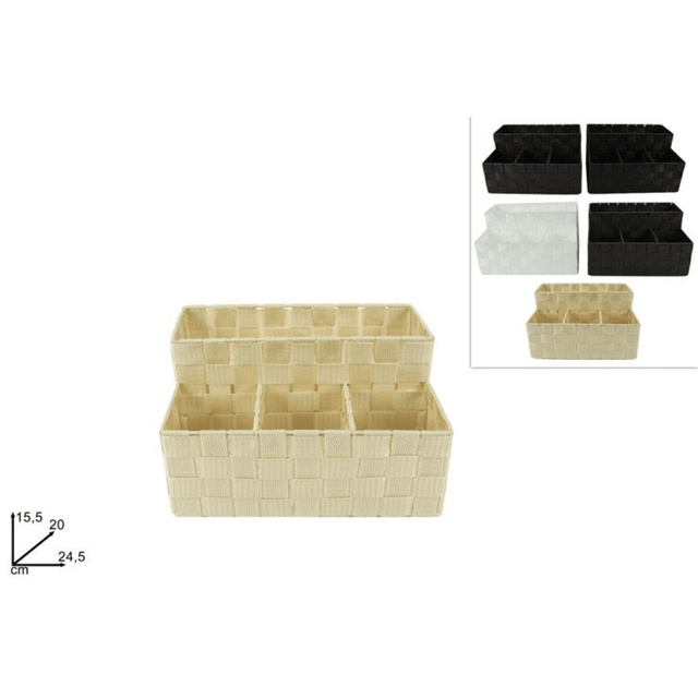 Κουτί Αποθήκευσης με 4 Χωρίσματα Υφασμάτινο 15.5x20x24.5cm Welkhome