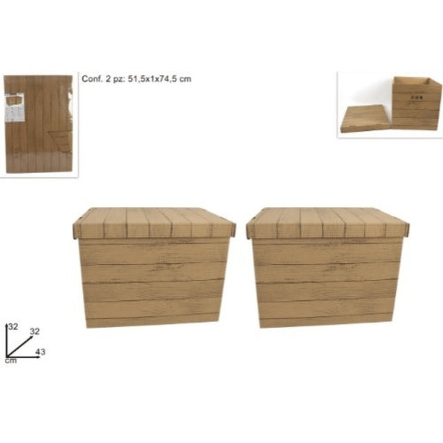 Κουτί Χάρτινο Σετ 2Τεμ. 43x32x32cm Art.453803 Welkhome