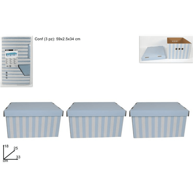 Κουτί Χάρτινο Σετ 3Τεμ. 33x25x18cm Art.LN001420E Welkhome