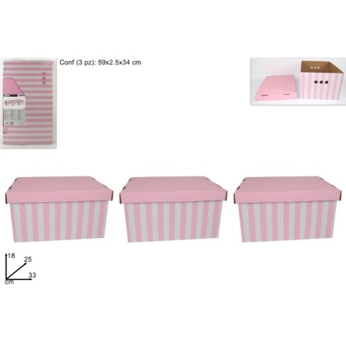 Κουτί Χάρτινο Σετ 3Τεμ. 33x25x18cm Art.LN001420F Welkhome