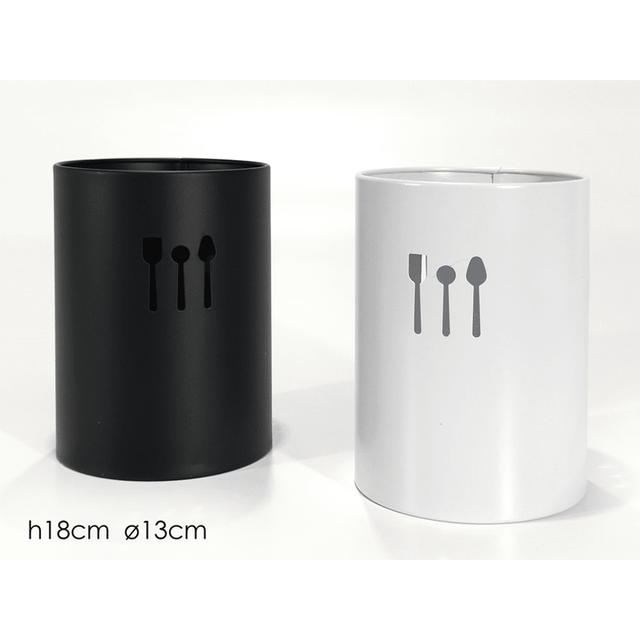 Θήκη Εργαλείων Μαγειρικής Μέταλλο Φ13x18cm Σε 2 Χρώματα Art.727337 General Trade - Λευκό