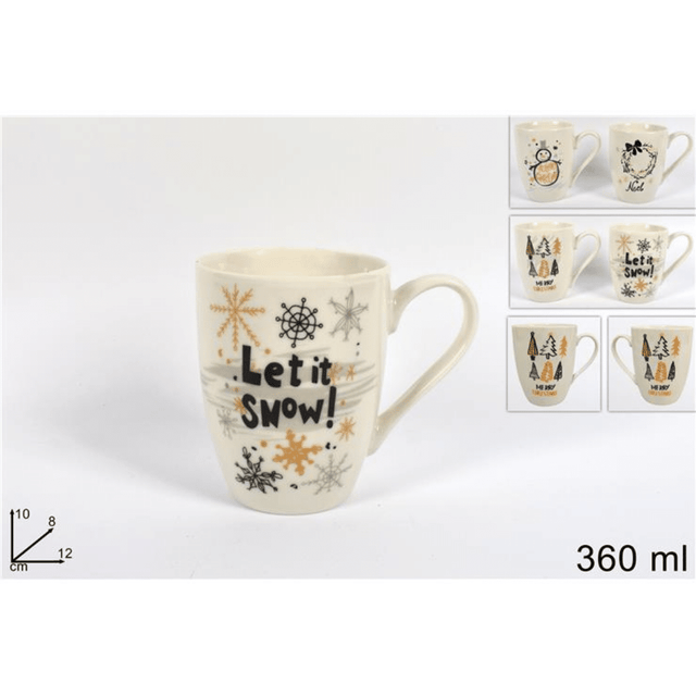 Κούπα Χριστουγεννιάτικη με Σχέδιο Let it Snow 360ml