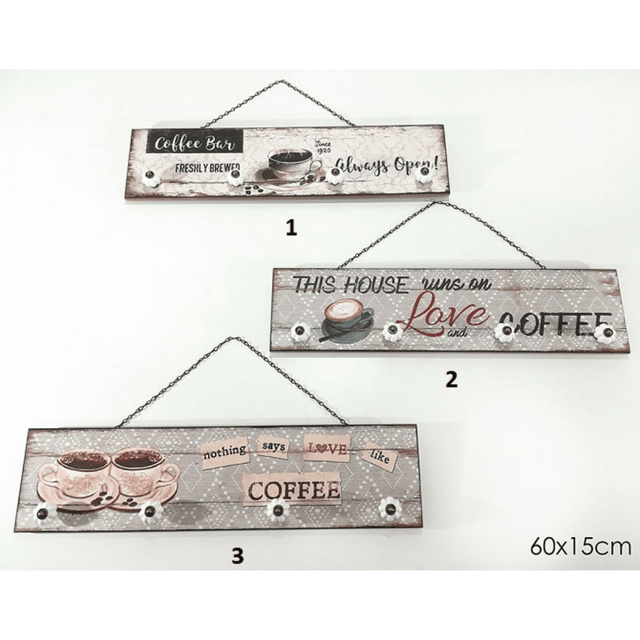 Κρεμάστρα Τοίχου Ξύλινη 4 Θέσεων 60x15cm Art.646516 General Trade