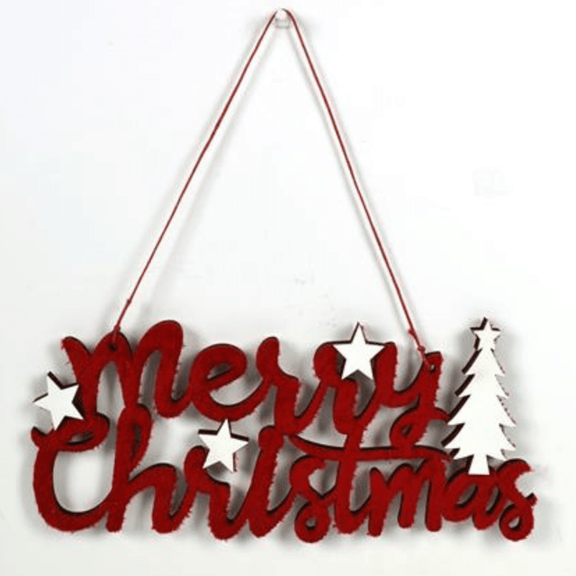 Κρεμαστή Ταμπέλα Ξύλινη Merry Christmas 9x21cm ART.SHY-W12097R Welkhome