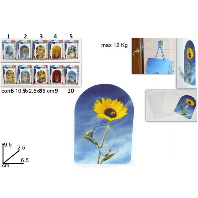 Κρεμαστράκι Τοίχου Αυτοκόλλητο Πλαστικό Max 12Kg Γαλάζιο 9,5x6,5x2,5cm Art.MI007209 Welkhome