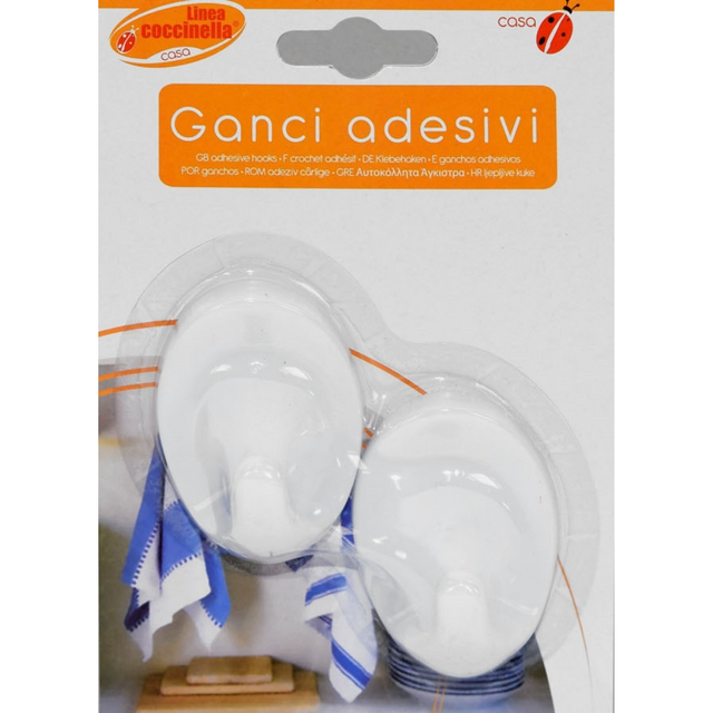 Κρεμαστράκια Τοίχου Αυτοκόλλητα Λευκό Σετ 2 Τμχ Art.DH00859 Welkhome