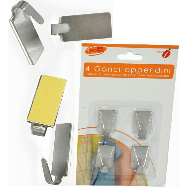 Κρεμαστράκια Τοίχου Μεταλλικά Σετ 4τμχ. 3cm. Art.PL10J70605 Welkhome