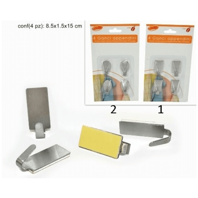 Κρεμαστράκια Τοίχου Μεταλλικά Σετ 4τμχ. 3cm. Art.PL10J70605 Welkhome