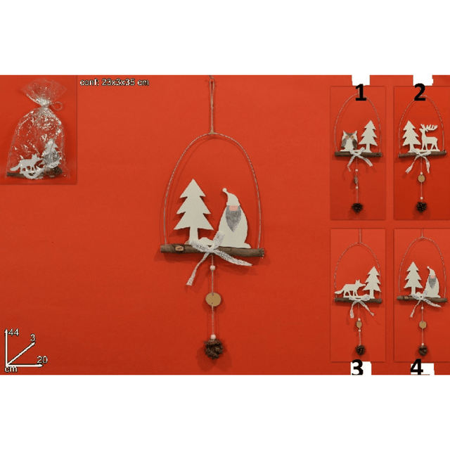 Κρεμαστό Διακοσμητικό Χριστουγεννιάτικο 44x20x3cm Welkhome