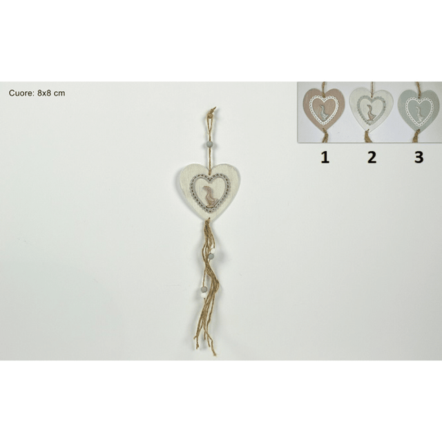 Κρεμαστό Διακοσμητικό σε Σχήμα Καρδιά Γκρι 8x8cm Art.MI005663 Welkhome