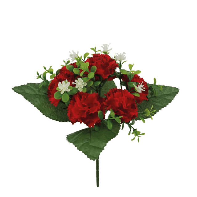 Μπουκέτο από Τεχνητά Φυτά Γαρύφαλλο Κόκκινο Χ7 Y25cm Marhome