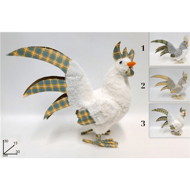 Κόκορας Διακοσμητικός Υφασμάτινος 30cm σε 3 Χρώματα Welkhome