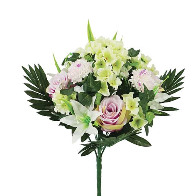 Μπουκέτο από Τεχνητά Φυτά ΜΙΞ ΤΡΙΑΝΤ/ΟΡΤΑΝΣΙΑ/ΛΙΛΙΟΥΜ ΛΙΛΑ Χ19 Y47cm Marhome