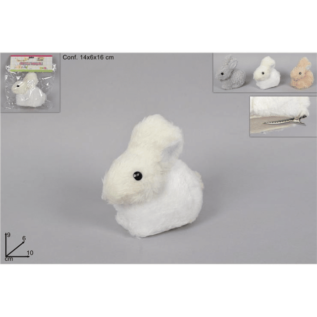 Λαγός Γούνινο με Κλίπς 9x10cm σε 3 Χρώματα Welkhome
