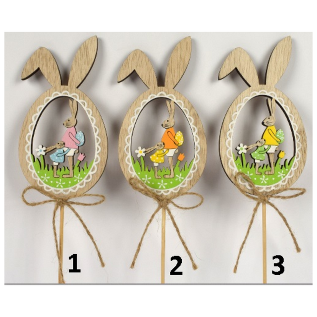 Λαγός Ξύλινο Διακοσμητικό Στίκς 35x6cm Art.RO010127 Welkhome