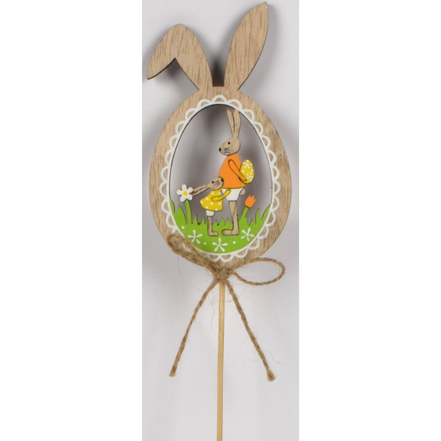 Λαγός Ξύλινο Διακοσμητικό Στίκς 35x6cm Art.RO010127 Welkhome
