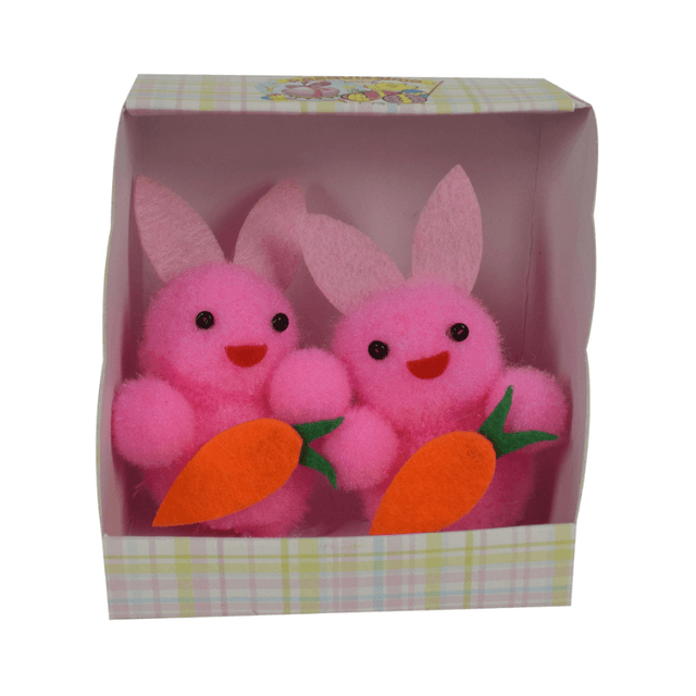 Λαγός Σετ 2τμχ. Διακοσμητικό από Τσόχα 5x2.5x3.5cm Welkhome