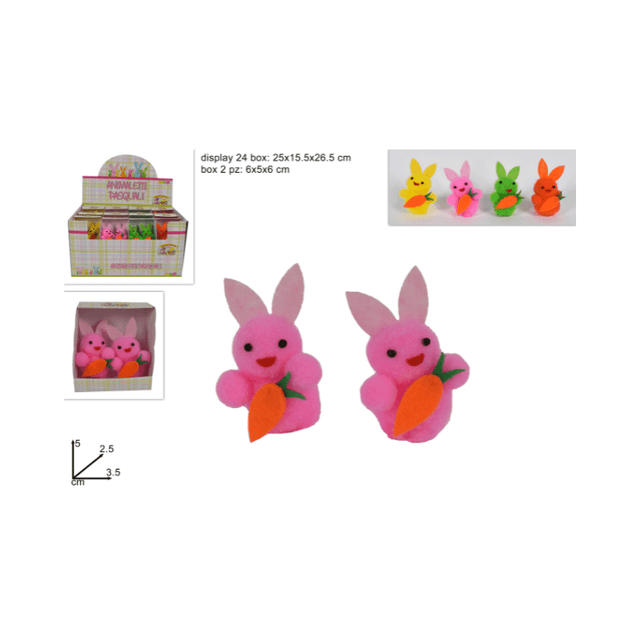 Λαγός Σετ 2τμχ. Διακοσμητικό από Τσόχα 5x2.5x3.5cm Welkhome