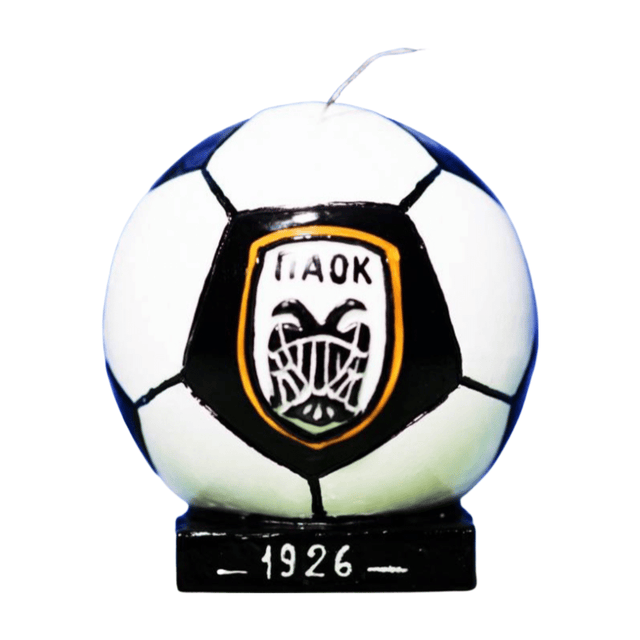 Λαμπάδα Πασχαλινή ΠΑΟΚ Κερί μπάλα sm βάση 9x6x10cm. 003087