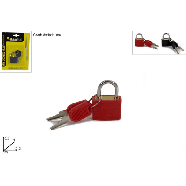 Λουκέτο με δύο Κλειδιά Μεταλλικό 32mm Welkhome - Κόκκινο