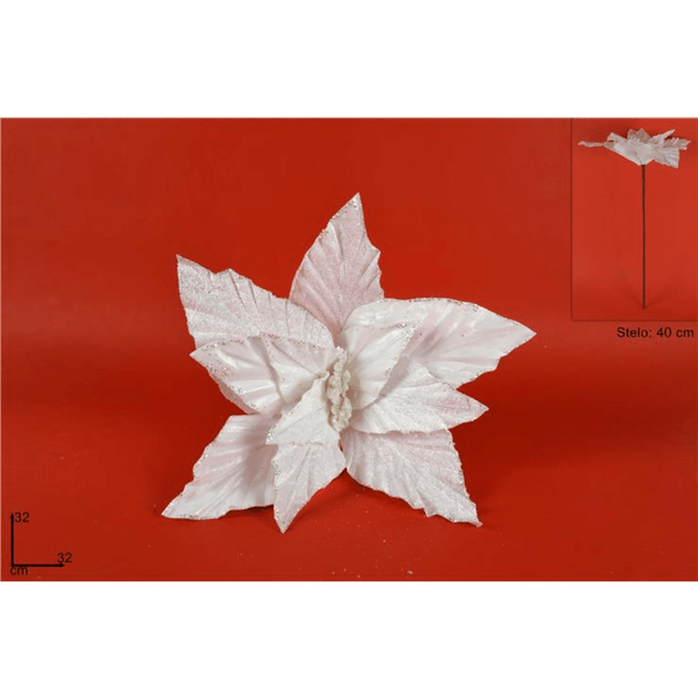 Χριστουγεννιάτικο Λουλούδι Δέντρου Λευκό 40x32x32cm SF9900188/WHITE Welkhome