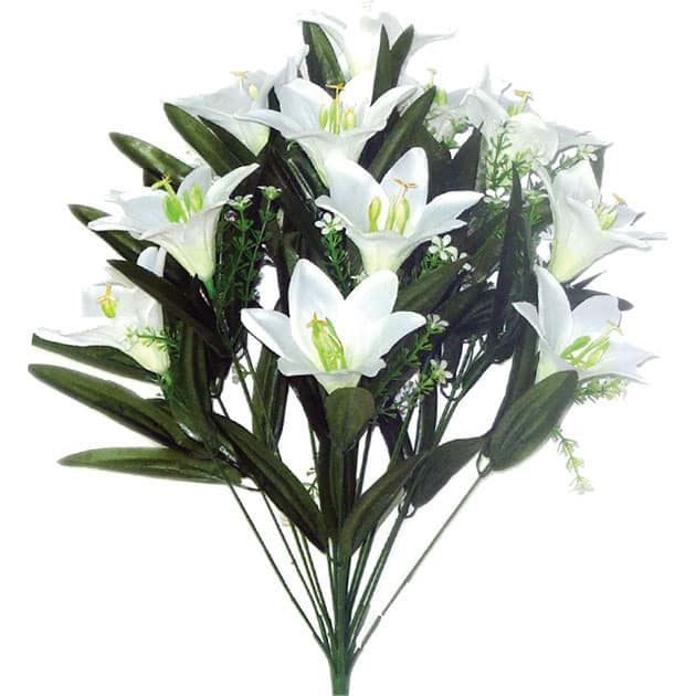 Μπουκέτο από Τεχνητά Φυτά ΛΙΛΙΟΥΜ ΛΕΥΚΟ Y52cm Marhome
