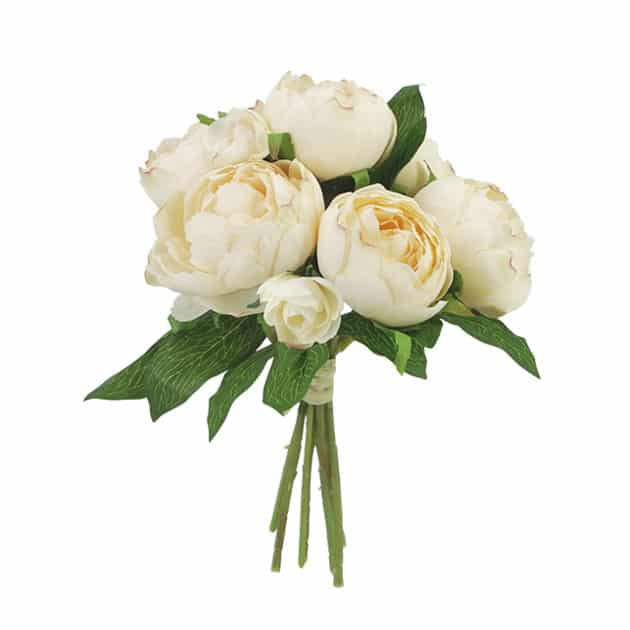 Μπουκέτο από Τεχνητά Φυτά Νυφικό Παιώνια Εκρού Y31cm Marhome 00-00-2670-4
