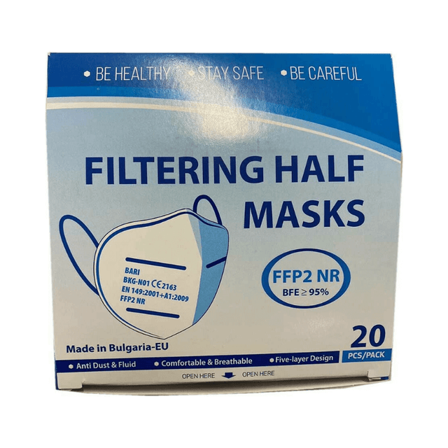 Μάσκα Προστασίας FFP2 σε Μαύρο χρώμα 20τμχ Bari Medical BKG-N01