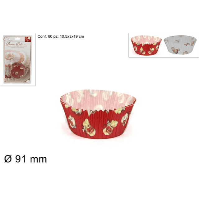 Μάφιν Φ91mm Kόκκινα και Λευκά 60 Tεμ. Art.AL003017 Welkhome