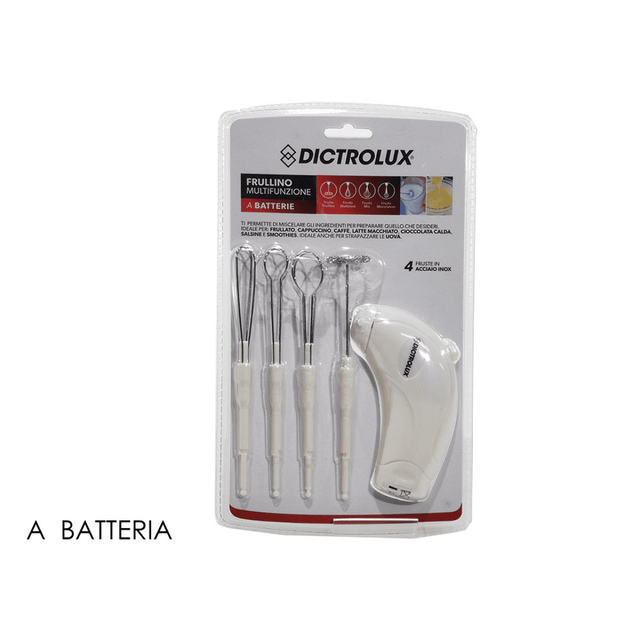 Μίξερ Χειρός Μπαταρίας με 4 Διαφορετικούς Αναδευτήρες Λευκό Χρώμα Art.749047 General Trade