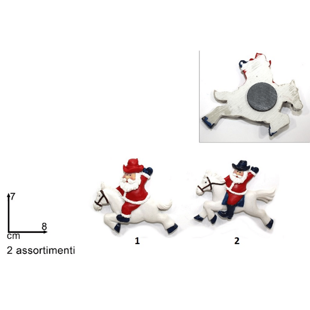 Μαγνητάκι Άγιος Βασίλης με Άλογο Χριστουγεννιάτικο 8x7cm Art.CA005609 Welkhome