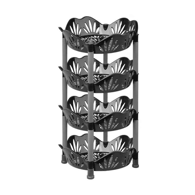 Μανάβης-Ραφιέρα Πλαστικός Μαύρο με 4 Καλάθια 36x27x70cm TnS 32-800-1854