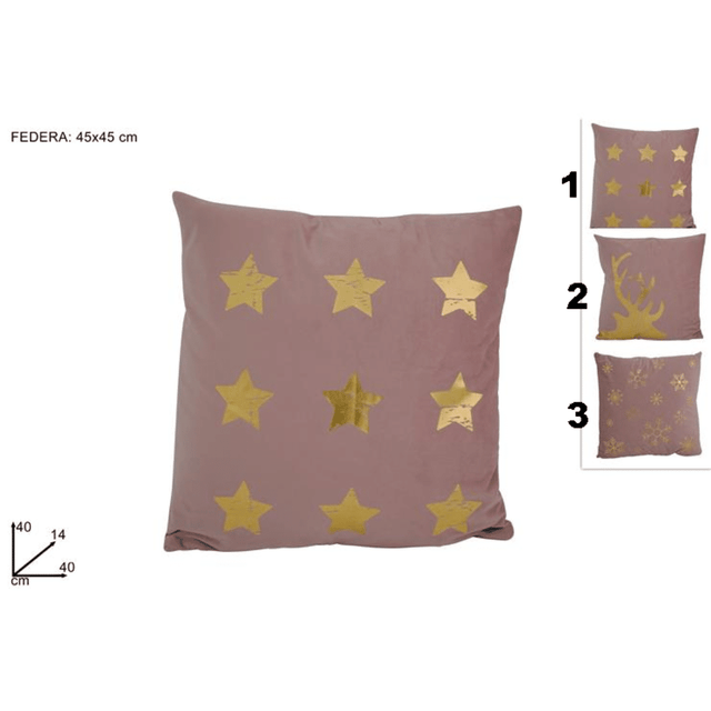 Μαξιλάρι Διακοσμητικό Χριστουγεννιάτικο Γούνινο Ροζ 45x45cm Welkhome