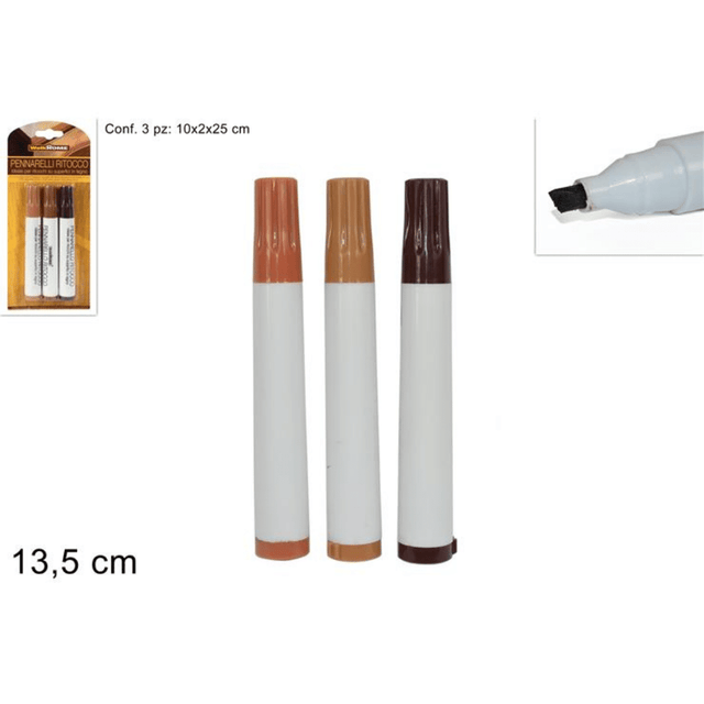 Μαρκαδόροι Σετ 3τμχ. Καφέ Ανεξίτηλος Επιδιόρθωσης για Ξύλο Επίπλων