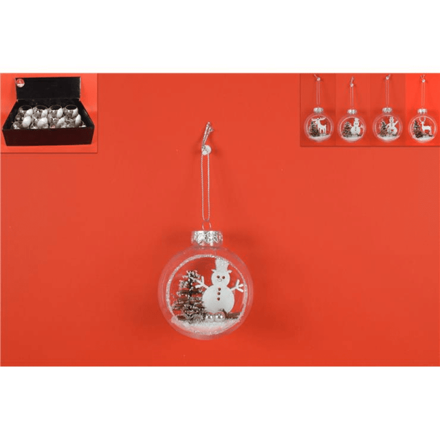 Μπάλα Διάφανη 8cm 1τμχ. Πλαστική Χριστουγεννιάτικη Welkhome