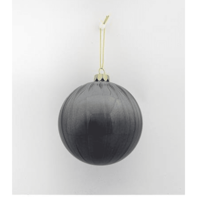 Μπάλα Γκρί 10cm Γυάλινη Χριστουγεννιάτικη Welkhome