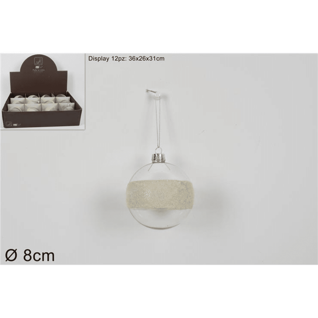 Μπάλα Διάφανη 8cm Γυάλινη Χριστουγεννιάτικη Welkhome