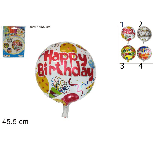 Μπαλόνι Για Γενέθλια ''Happy Birthday'' 45.5cm Welkhome